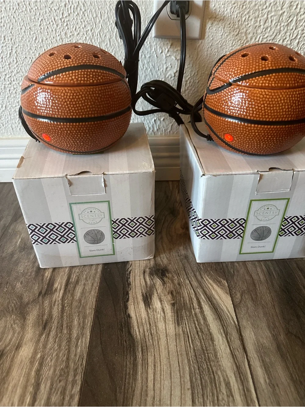 Scentsy Slam Dunk Retired Orange Basketball Plug-In Wax Warmers (Pair)